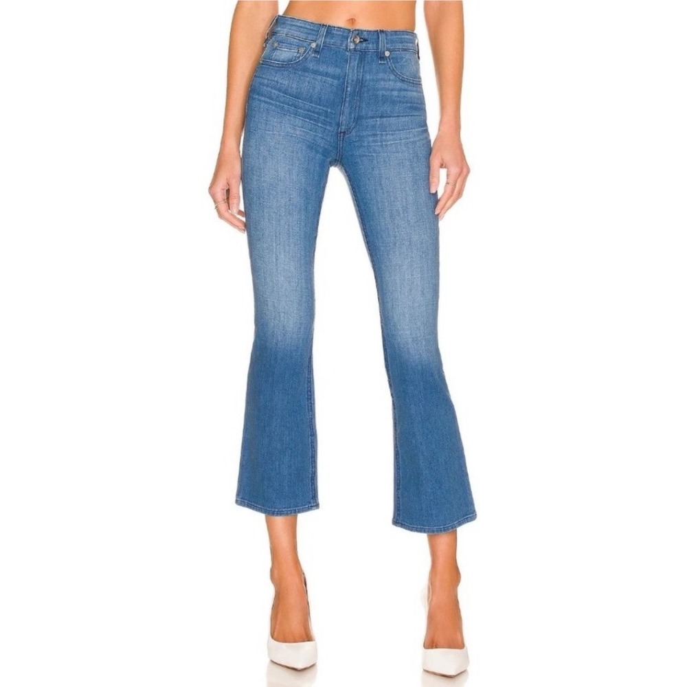 Rag & Bone Nina High-Rise Ankle Flare‎ Jeans Blue Medium Wash Denim Size 27